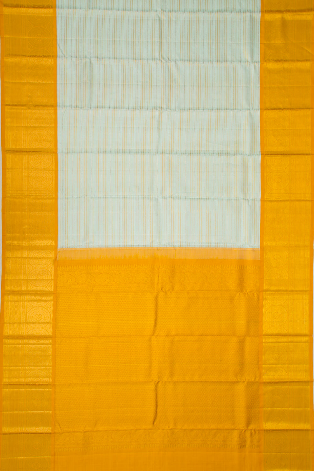 Kanchipuram Silk Horizontal Lines Pista Green Saree