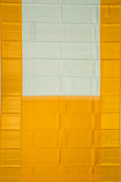 Kanchipuram Silk Horizontal Lines Pista Green Saree