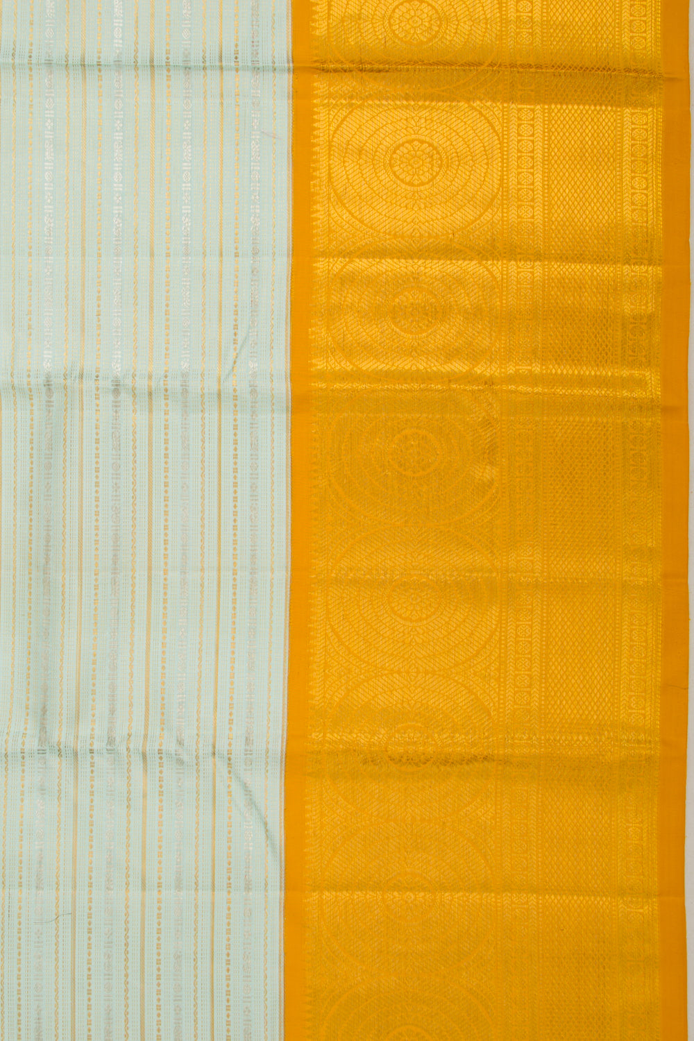 Kanchipuram Silk Horizontal Lines Pista Green Saree
