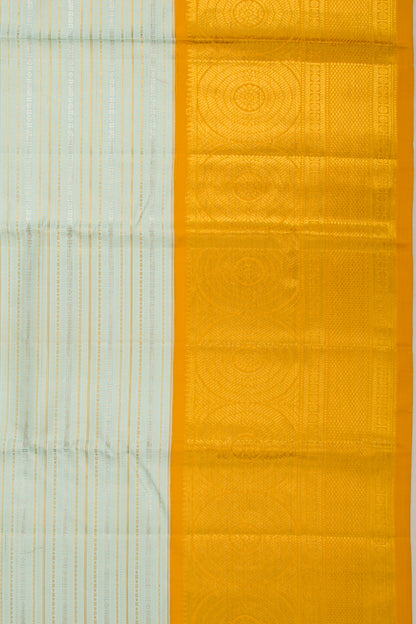 Kanchipuram Silk Horizontal Lines Pista Green Saree