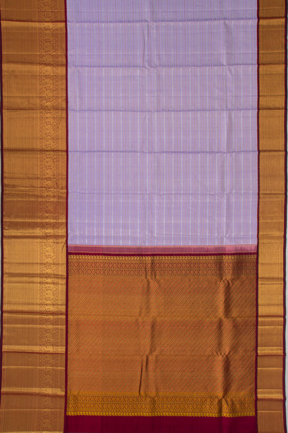 Kanchipuram Silk Horizontal Lines Lavender Saree