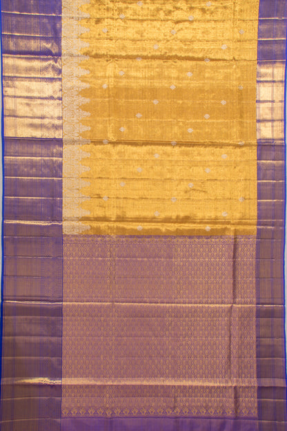 Kanchipuram Silk Tissue Butta Gold Saree