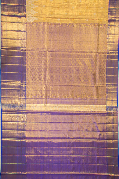 Kanchipuram Silk Tissue Butta Gold Saree