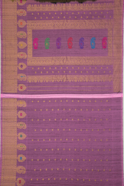 Gadwal Raw Silk Butta Black Saree
