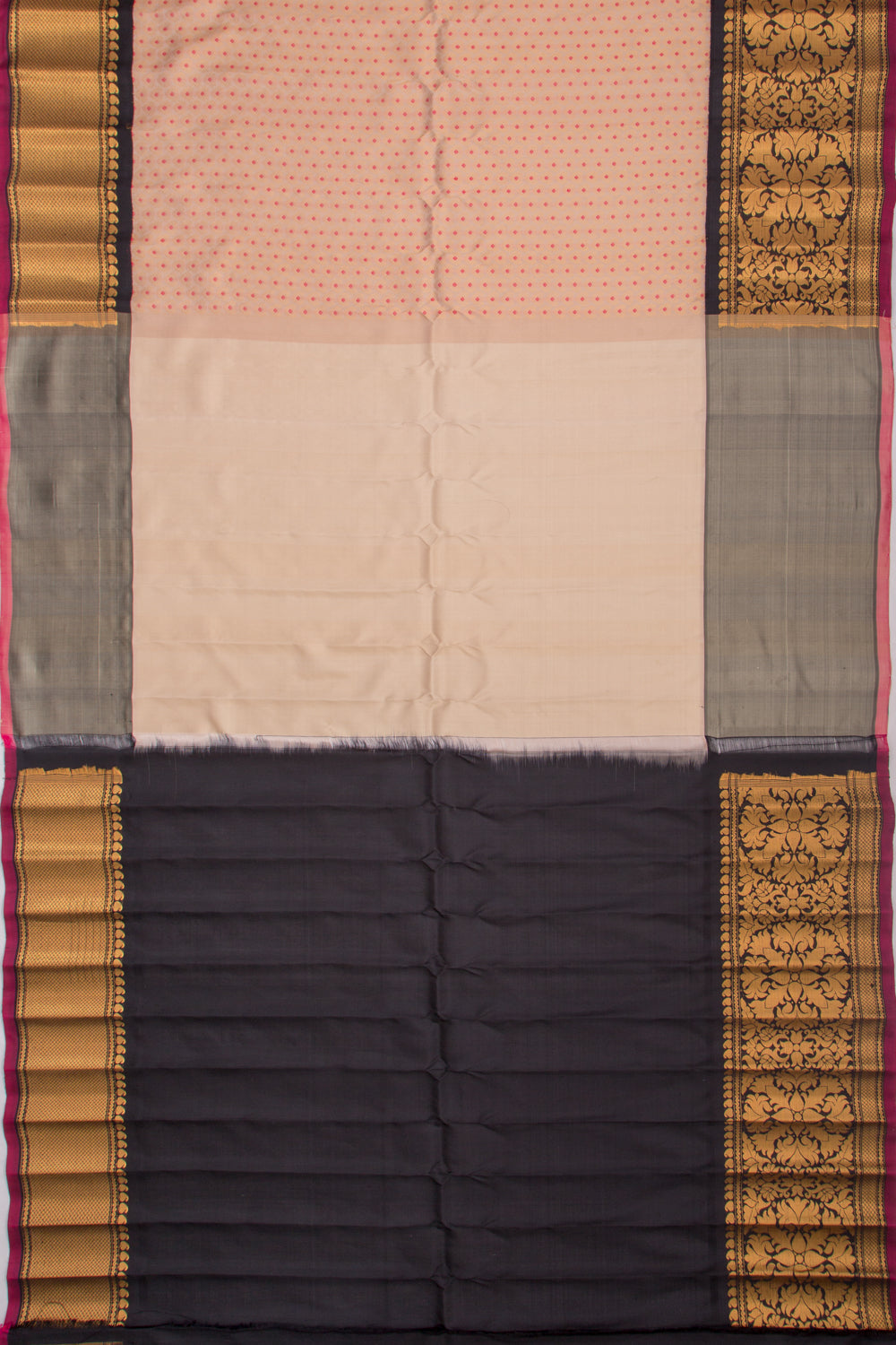 Gadwal Silk Brocade Cream Saree