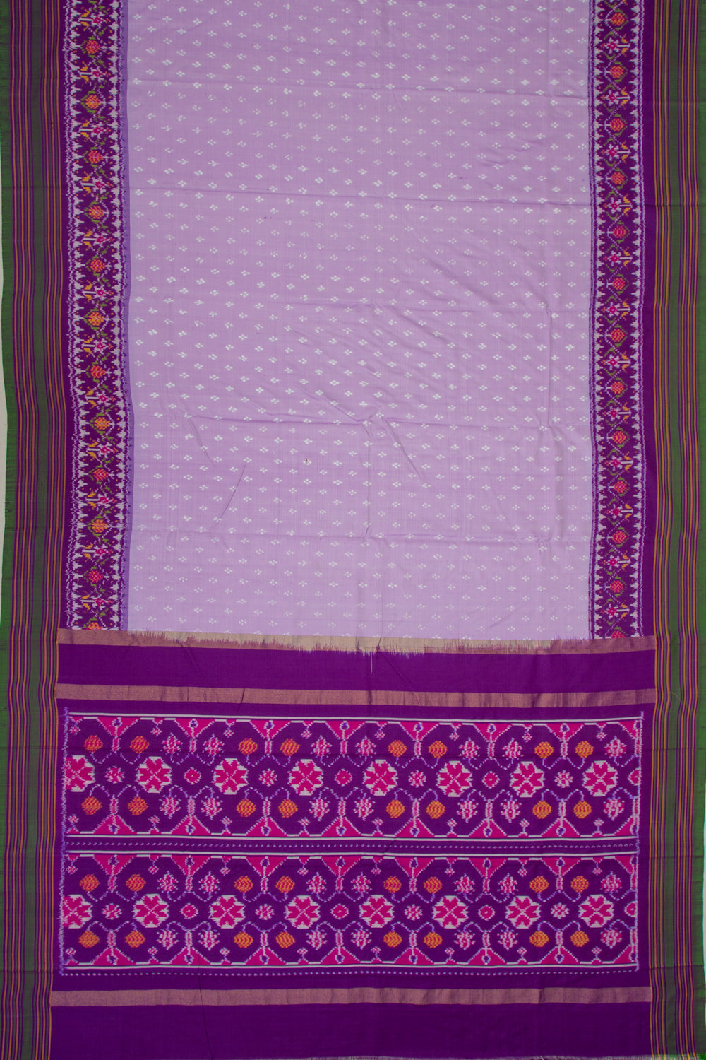 Kanchipuram Silk Ikat Butta Lavender Saree