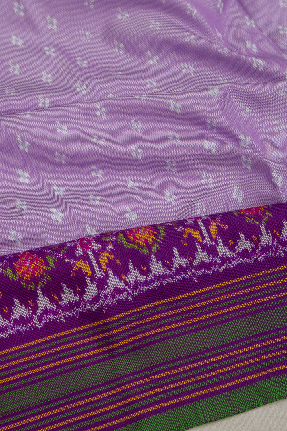 Kanchipuram Silk Ikat Butta Lavender Saree