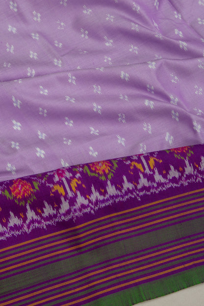 Kanchipuram Silk Ikat Butta Lavender Saree