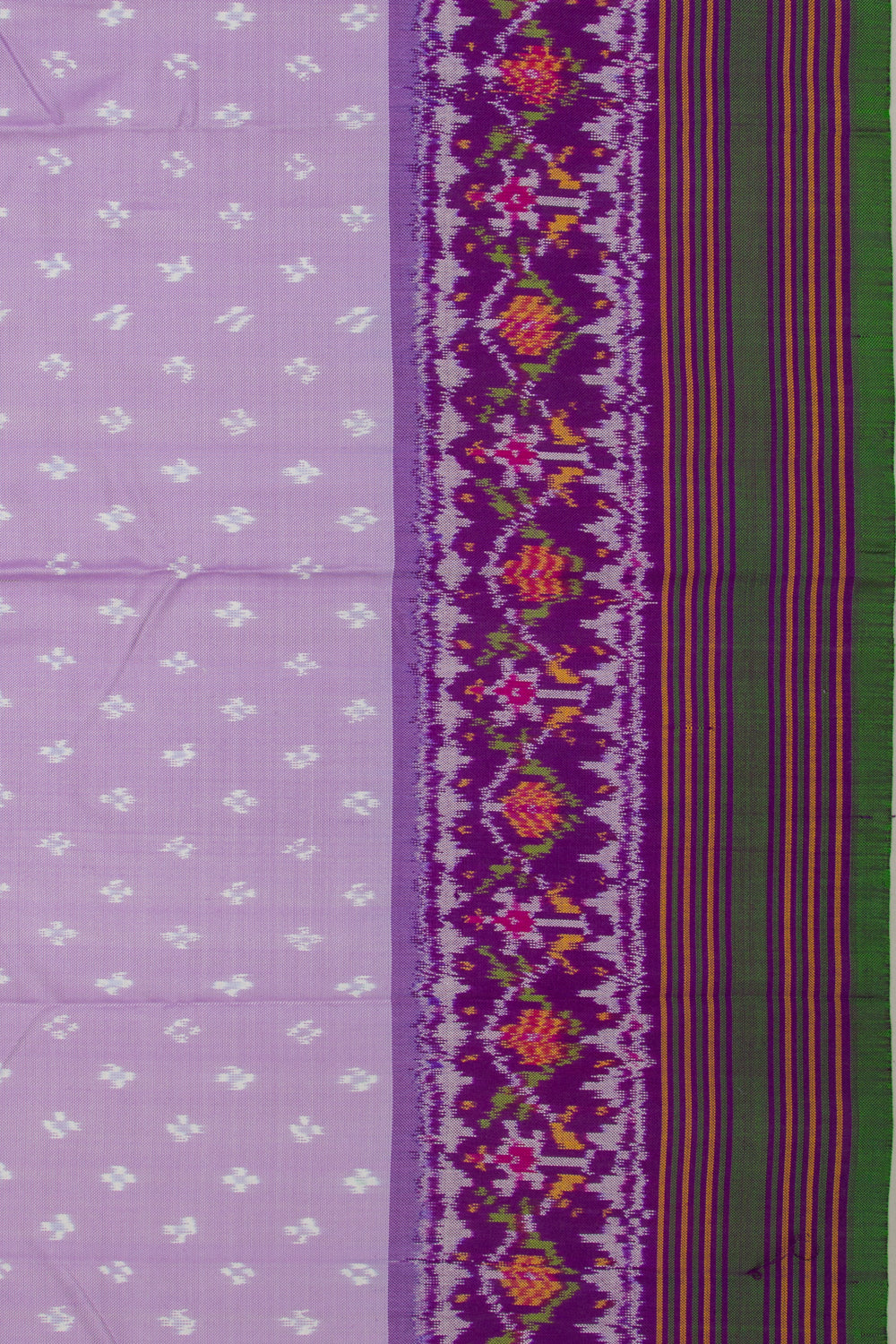 Kanchipuram Silk Ikat Butta Lavender Saree