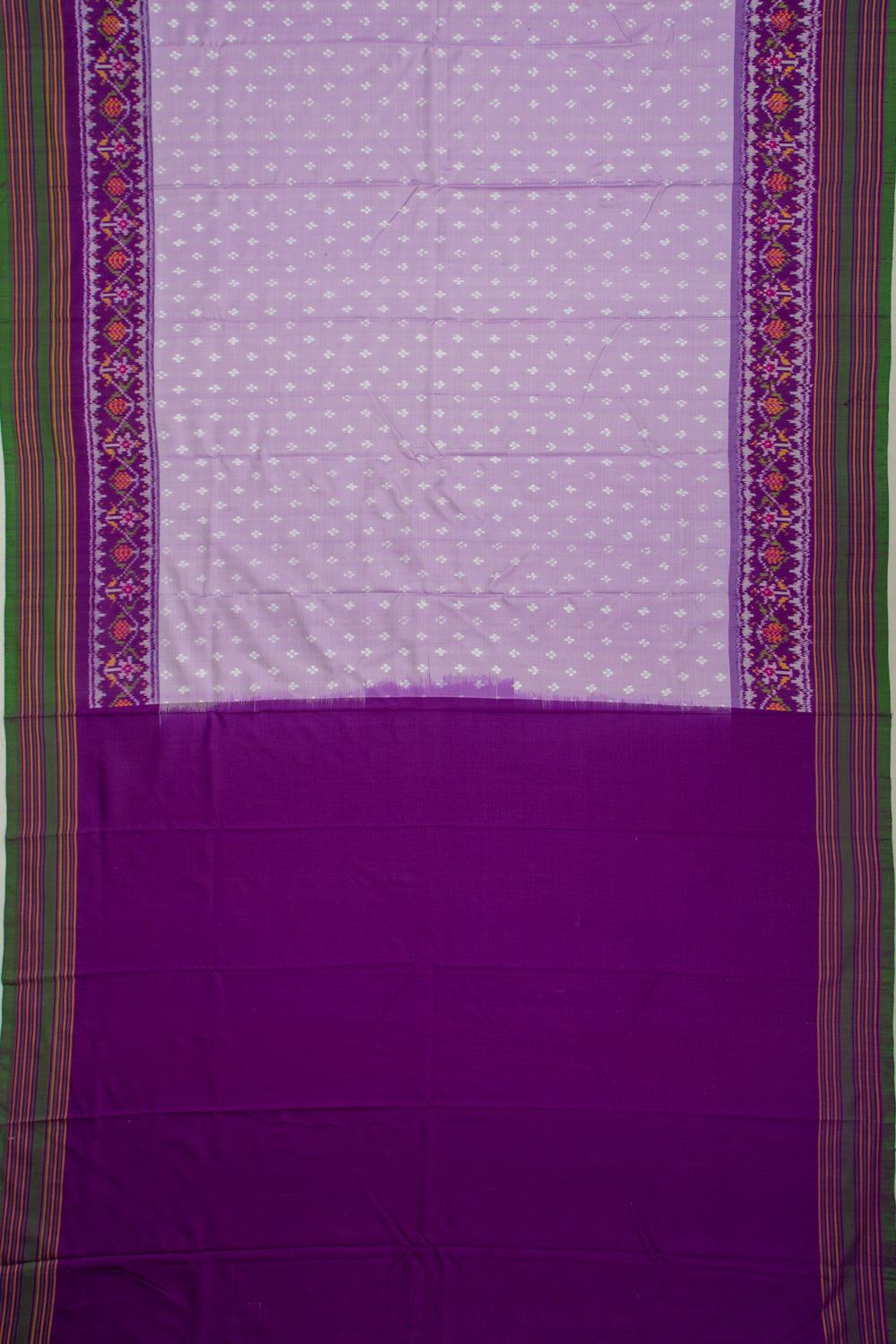Kanchipuram Silk Ikat Butta Lavender Saree