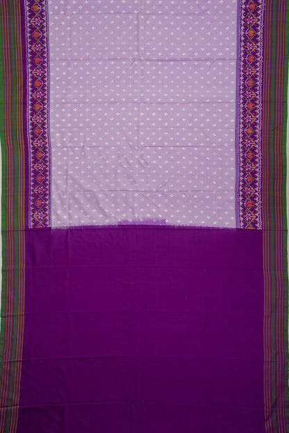 Kanchipuram Silk Ikat Butta Lavender Saree