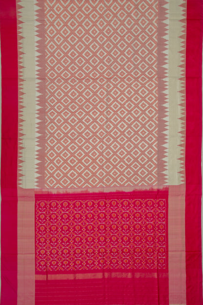 Pochampally Silk Ikat White Saree