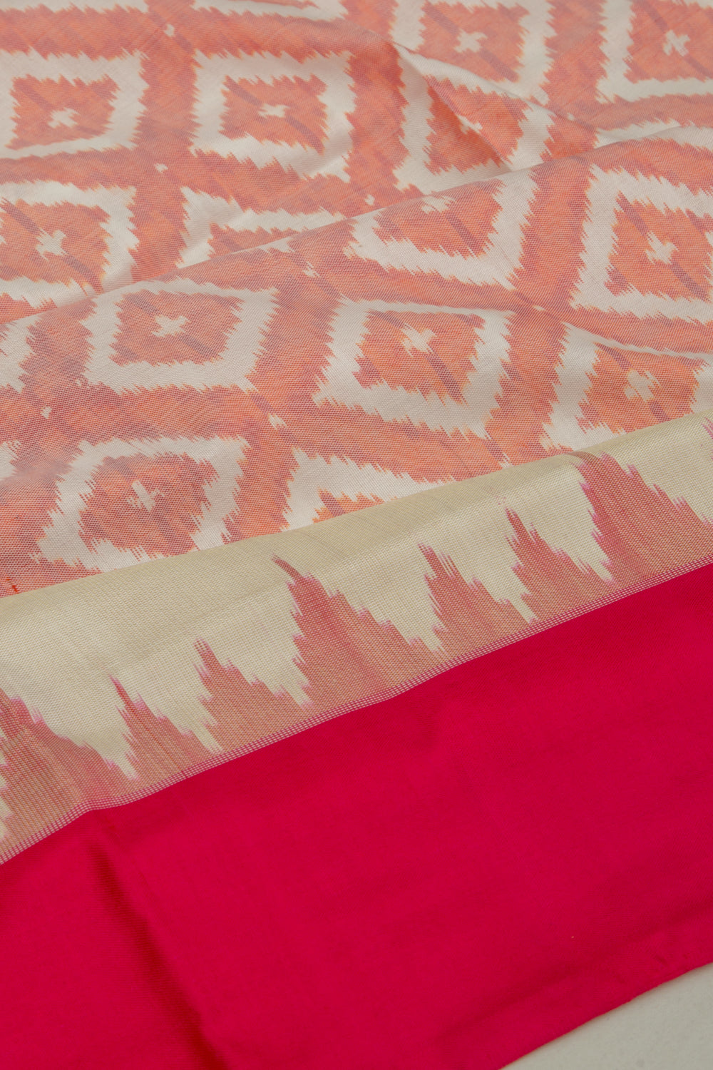 Pochampally Silk Ikat White Saree