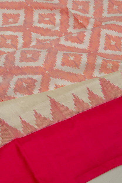 Pochampally Silk Ikat White Saree