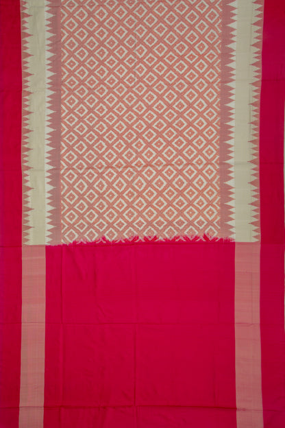 Pochampally Silk Ikat White Saree