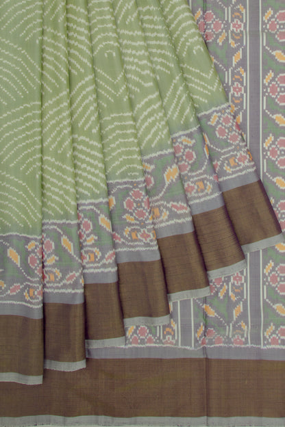 Pochampally Silk Ikat Pista Green Saree