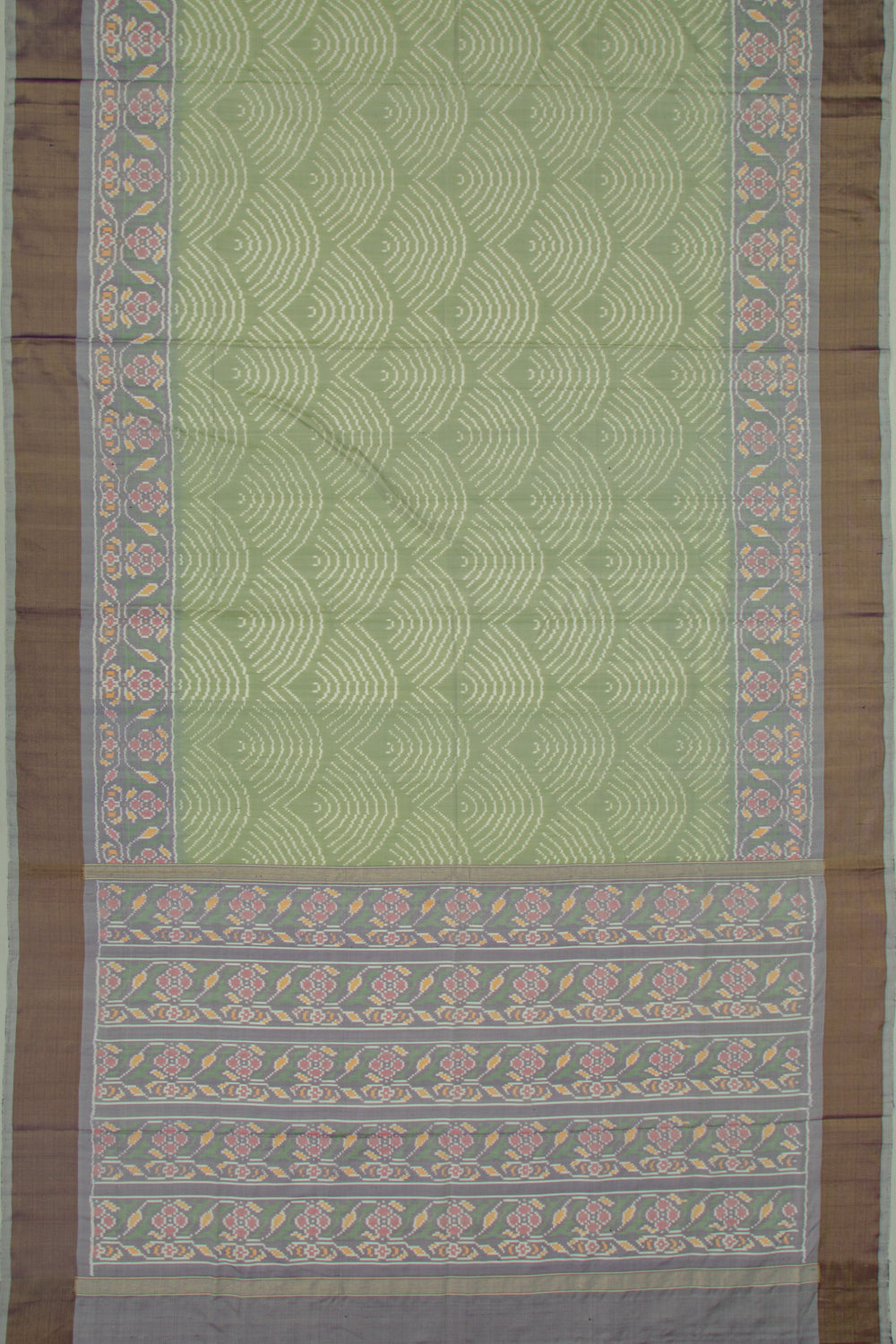Pochampally Silk Ikat Pista Green Saree