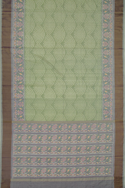 Pochampally Silk Ikat Pista Green Saree