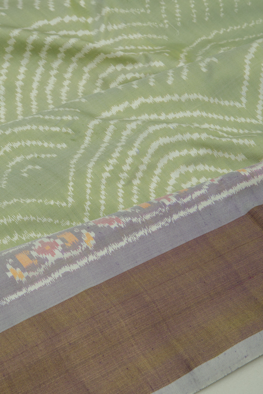 Pochampally Silk Ikat Pista Green Saree