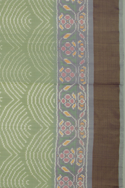 Pochampally Silk Ikat Pista Green Saree