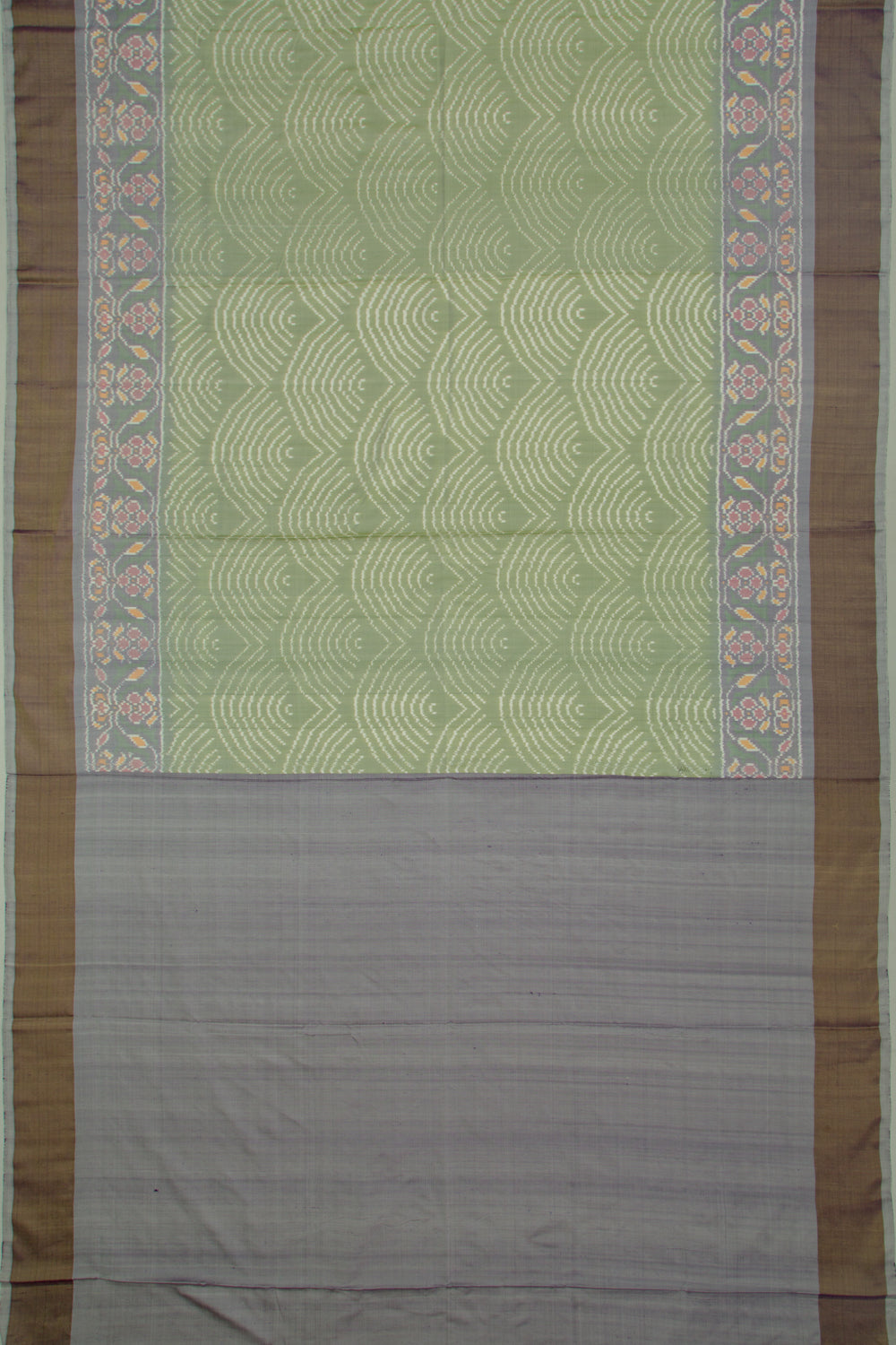 Pochampally Silk Ikat Pista Green Saree