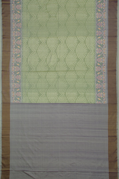Pochampally Silk Ikat Pista Green Saree