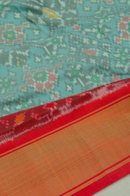 Pochampally Silk Ikat Sky Blue Saree