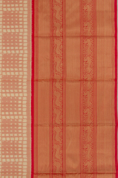 Kanchipuram Silk Ikat Cream Saree