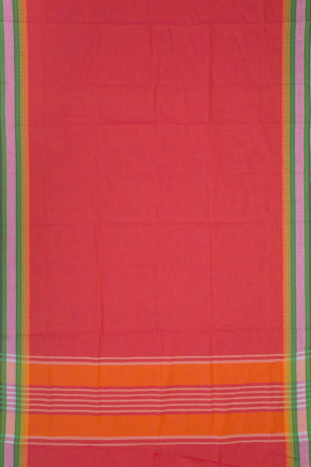 Venkatagiri Cotton Plain Red Saree