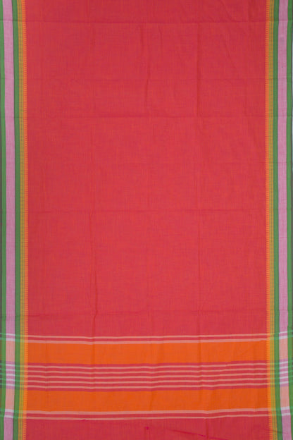 Venkatagiri Cotton Plain Red Saree