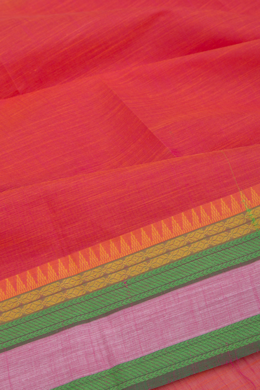 Venkatagiri Cotton Plain Red Saree