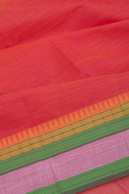 Venkatagiri Cotton Plain Red Saree