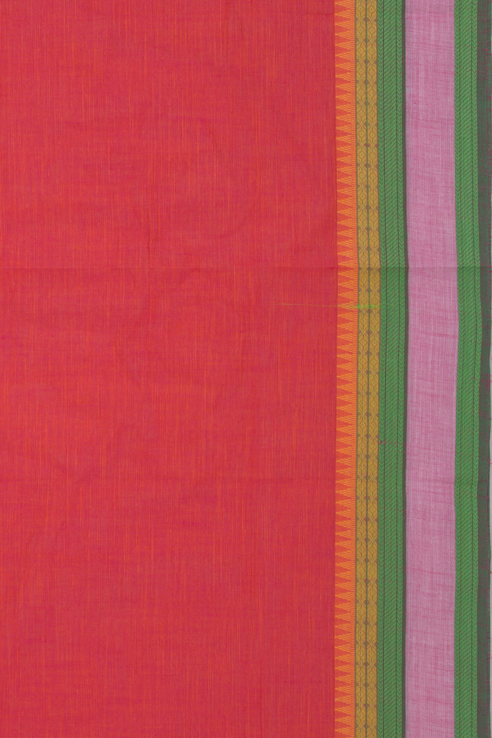Venkatagiri Cotton Plain Red Saree