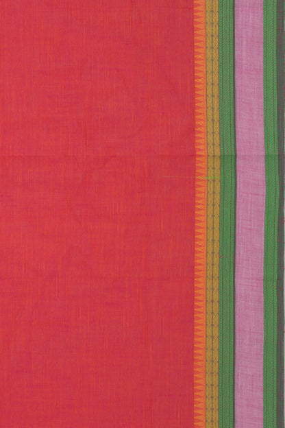 Venkatagiri Cotton Plain Red Saree