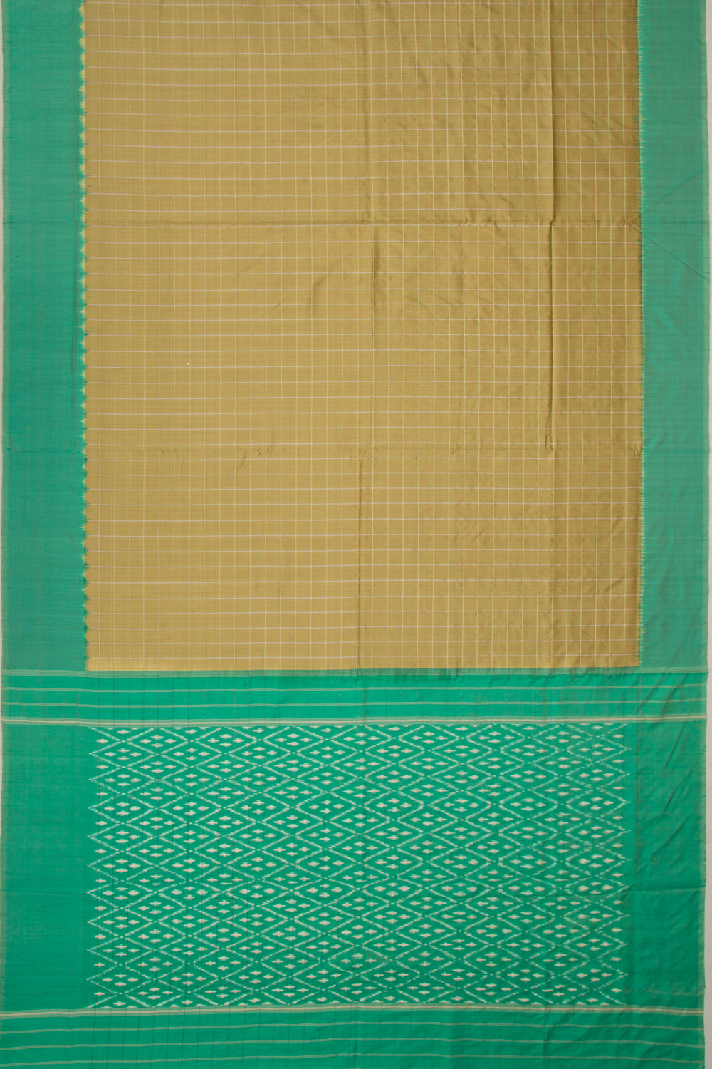 Coimbatore Silk Checks Mehandi Green Saree