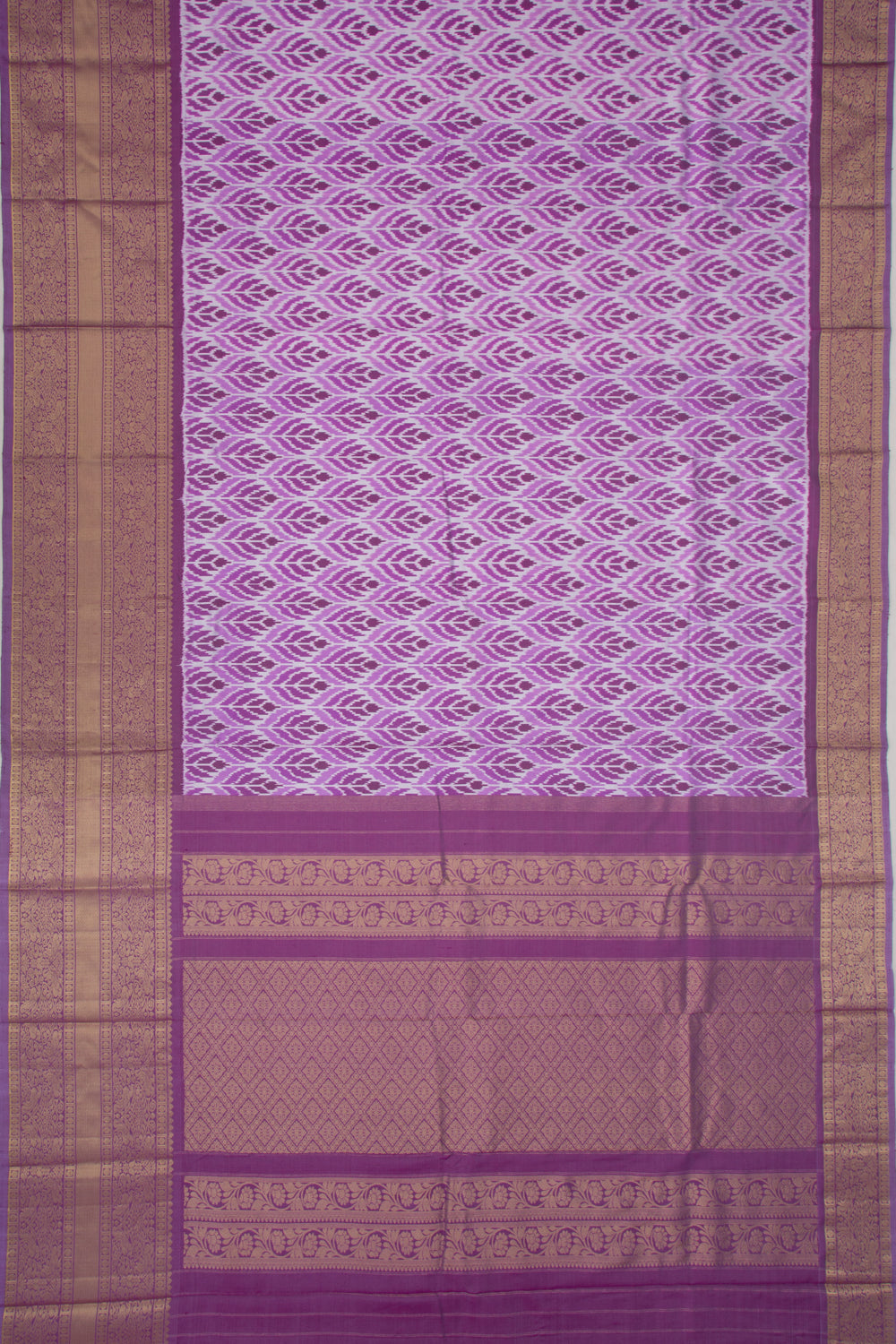 Kanchipuram Silk Ikat Lavender Saree