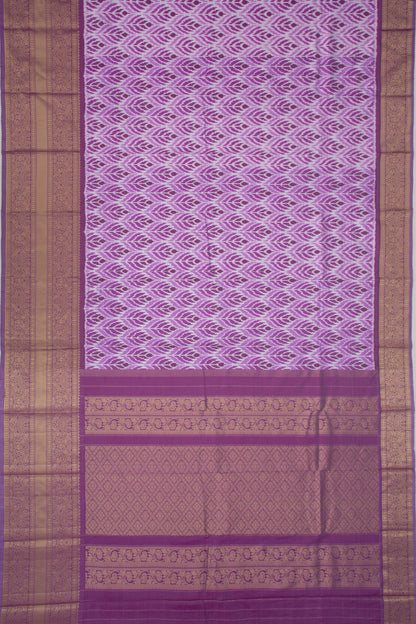 Kanchipuram Silk Ikat Lavender Saree
