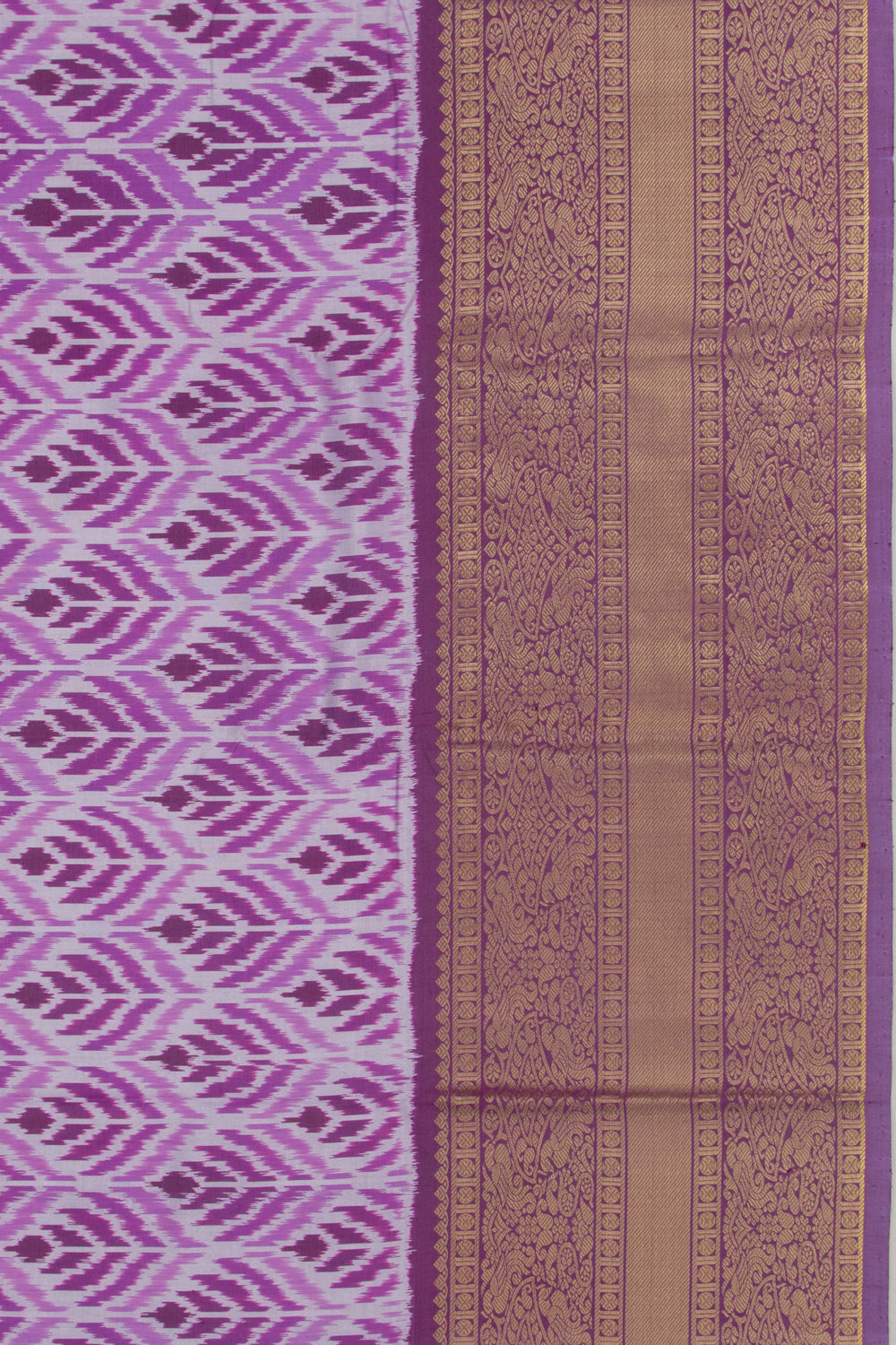 Kanchipuram Silk Ikat Lavender Saree