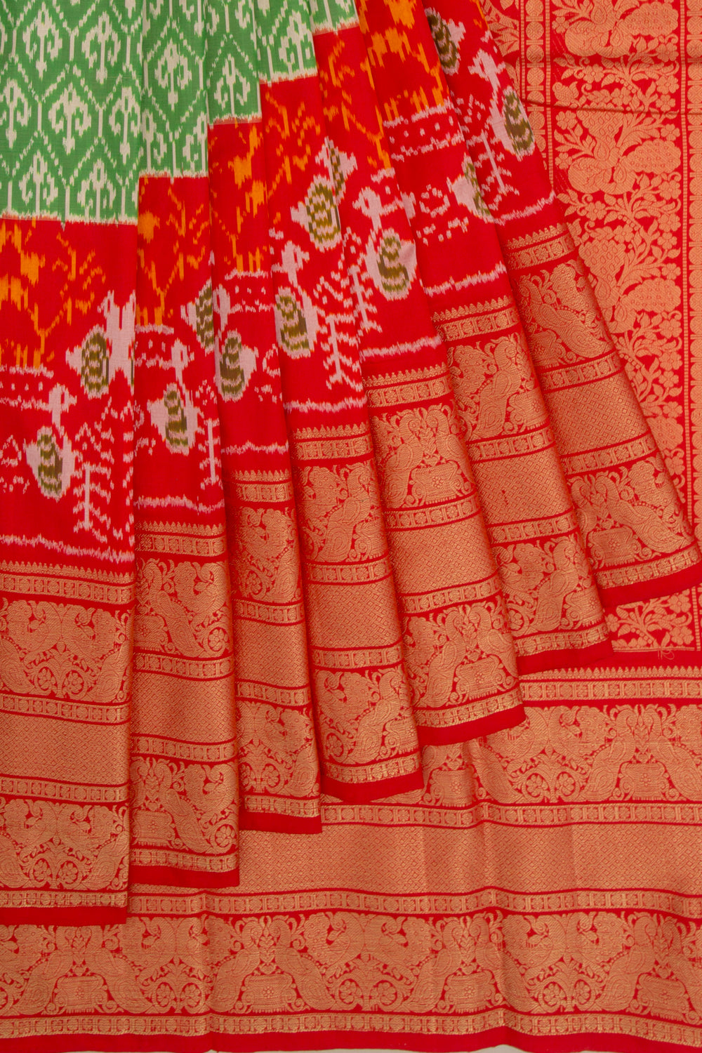 Kanchipuram Silk Ikat Green Saree