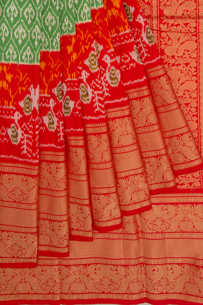 Kanchipuram Silk Ikat Green Saree