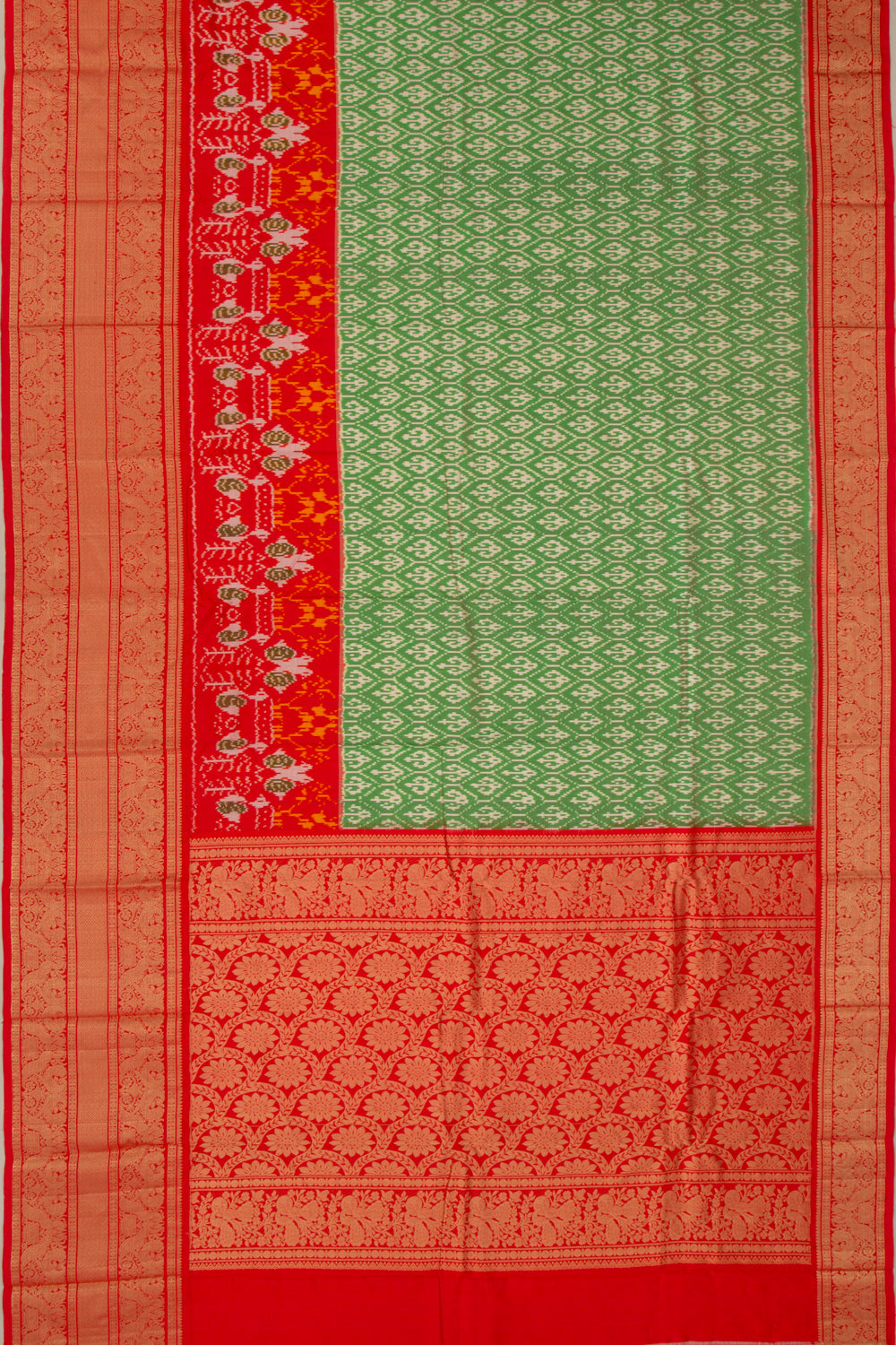 Kanchipuram Silk Ikat Green Saree