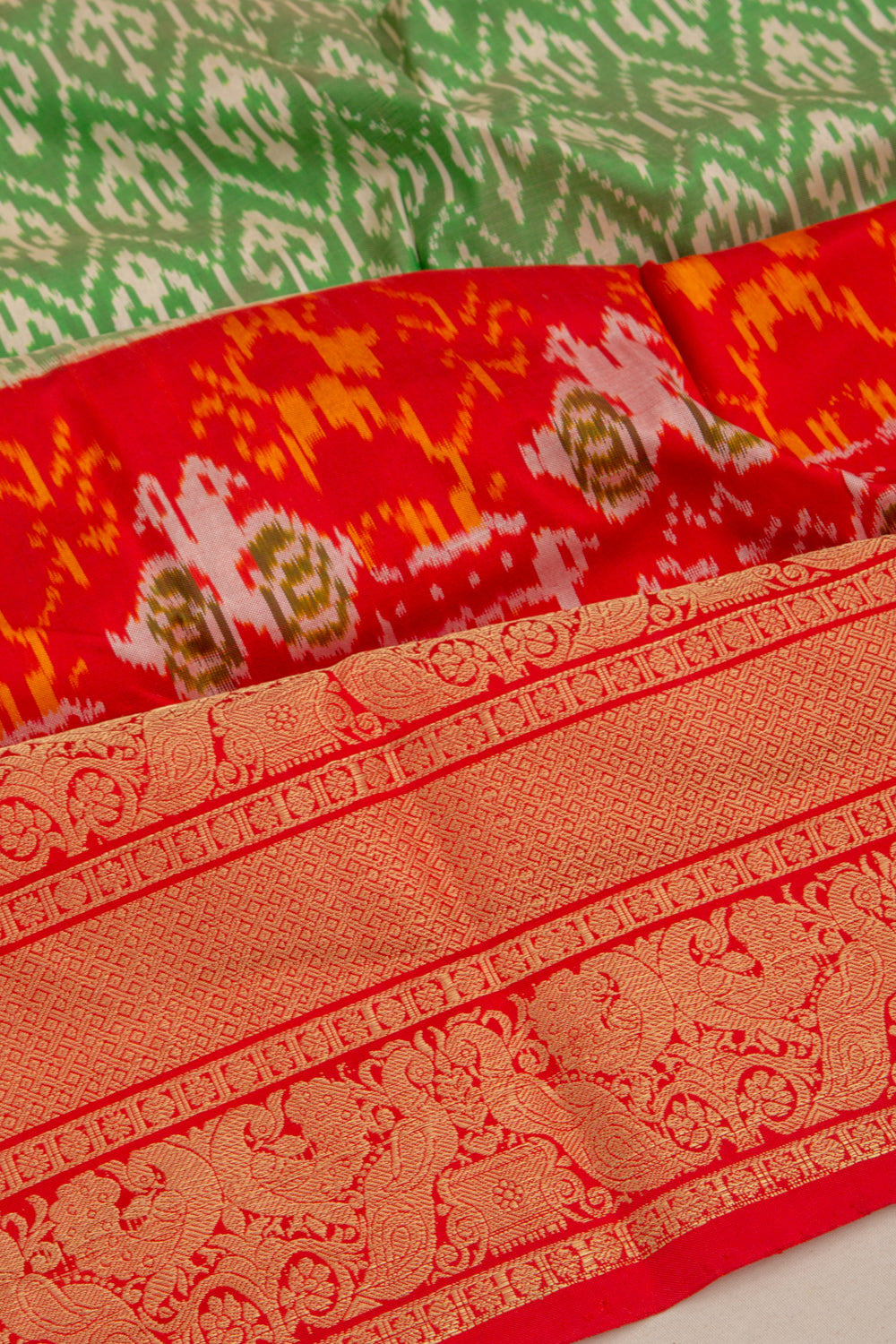 Kanchipuram Silk Ikat Green Saree