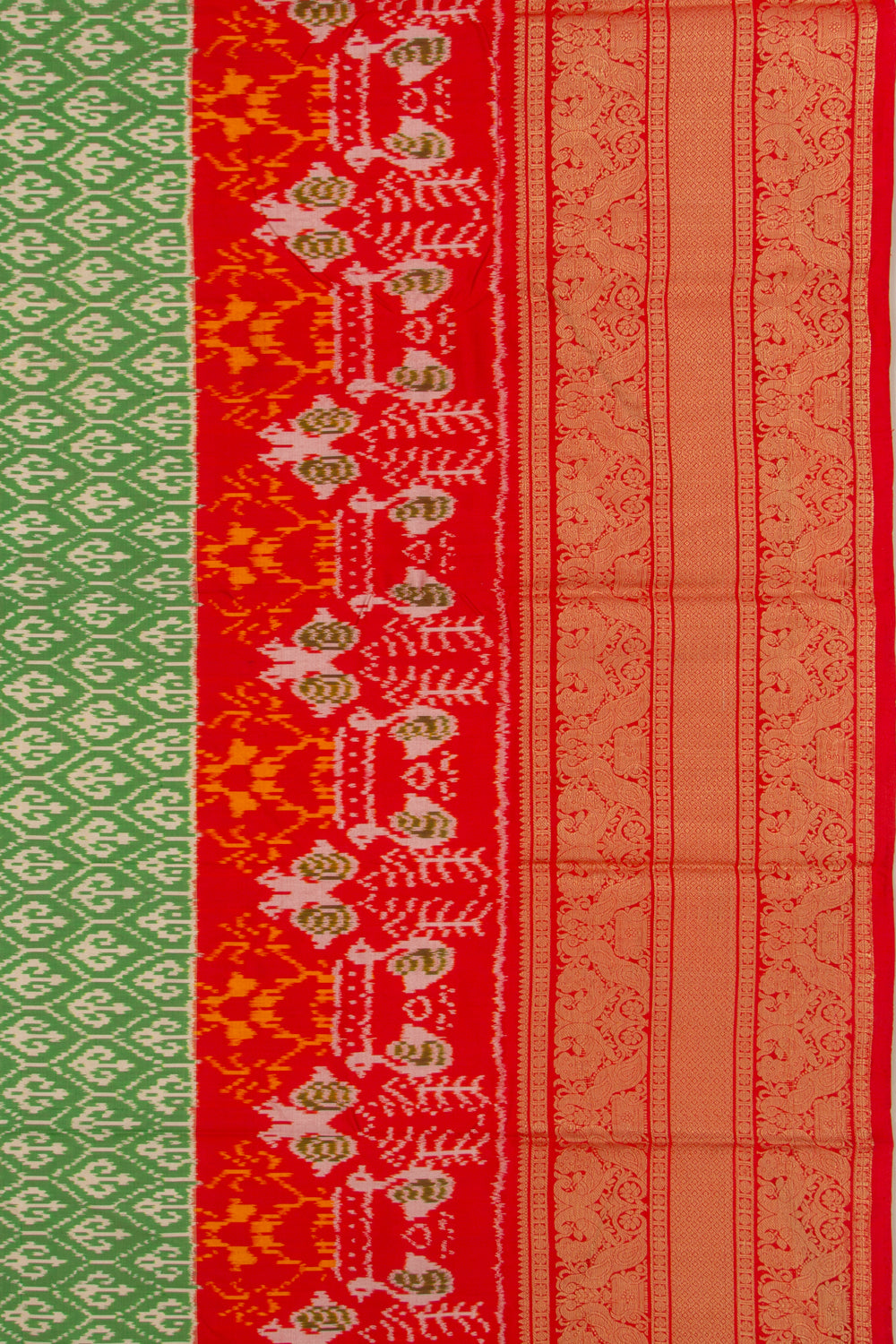 Kanchipuram Silk Ikat Green Saree