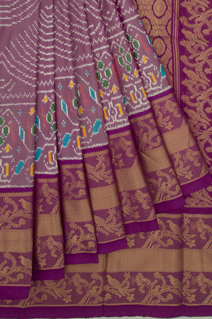Kanchipuram Silk Ikat Lavender Saree