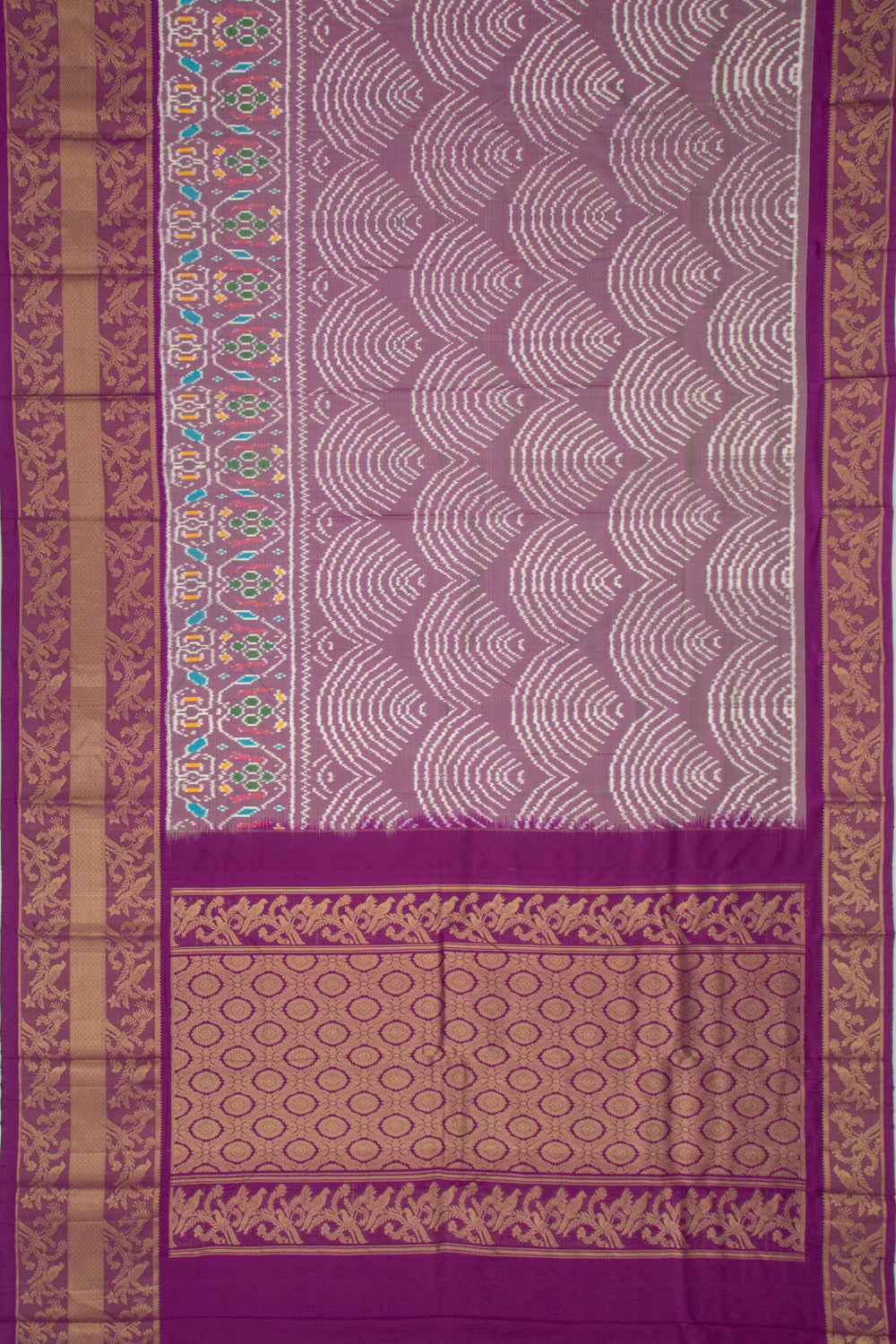 Kanchipuram Silk Ikat Lavender Saree