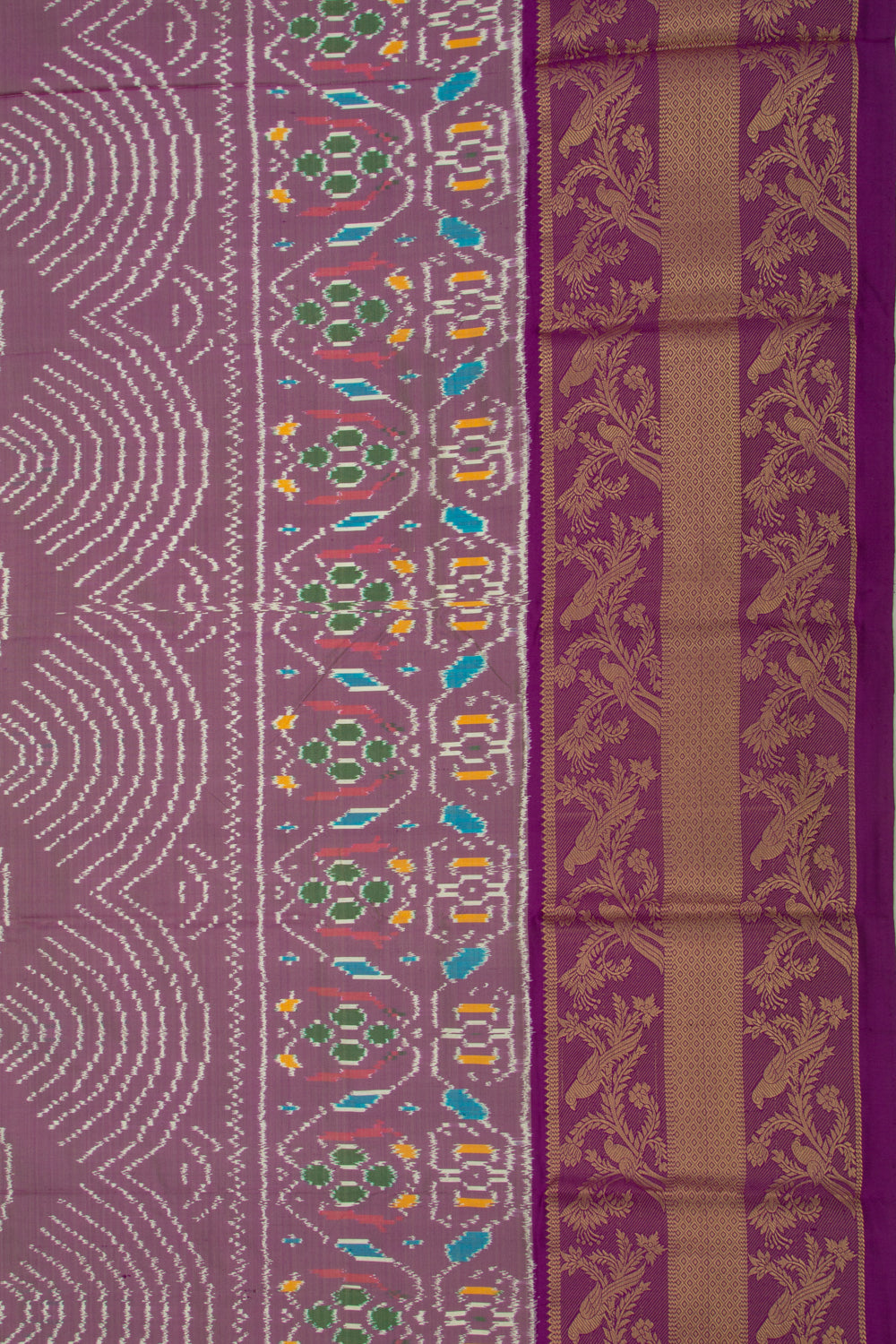 Kanchipuram Silk Ikat Lavender Saree