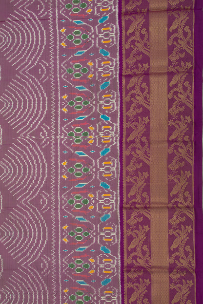 Kanchipuram Silk Ikat Lavender Saree