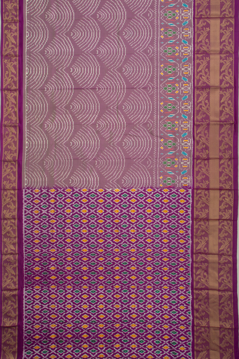 Kanchipuram Silk Ikat Lavender Saree
