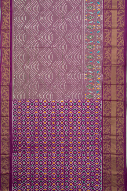 Kanchipuram Silk Ikat Lavender Saree