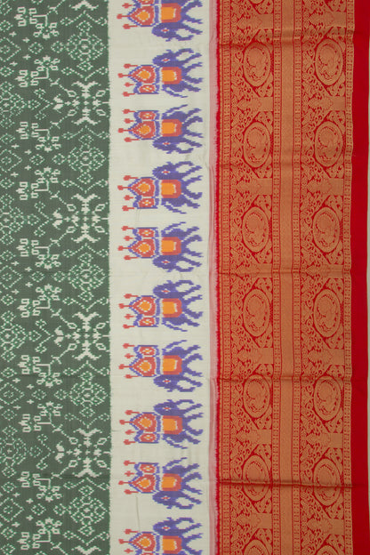 Kanchipuram Silk Ikat Sage Green Saree